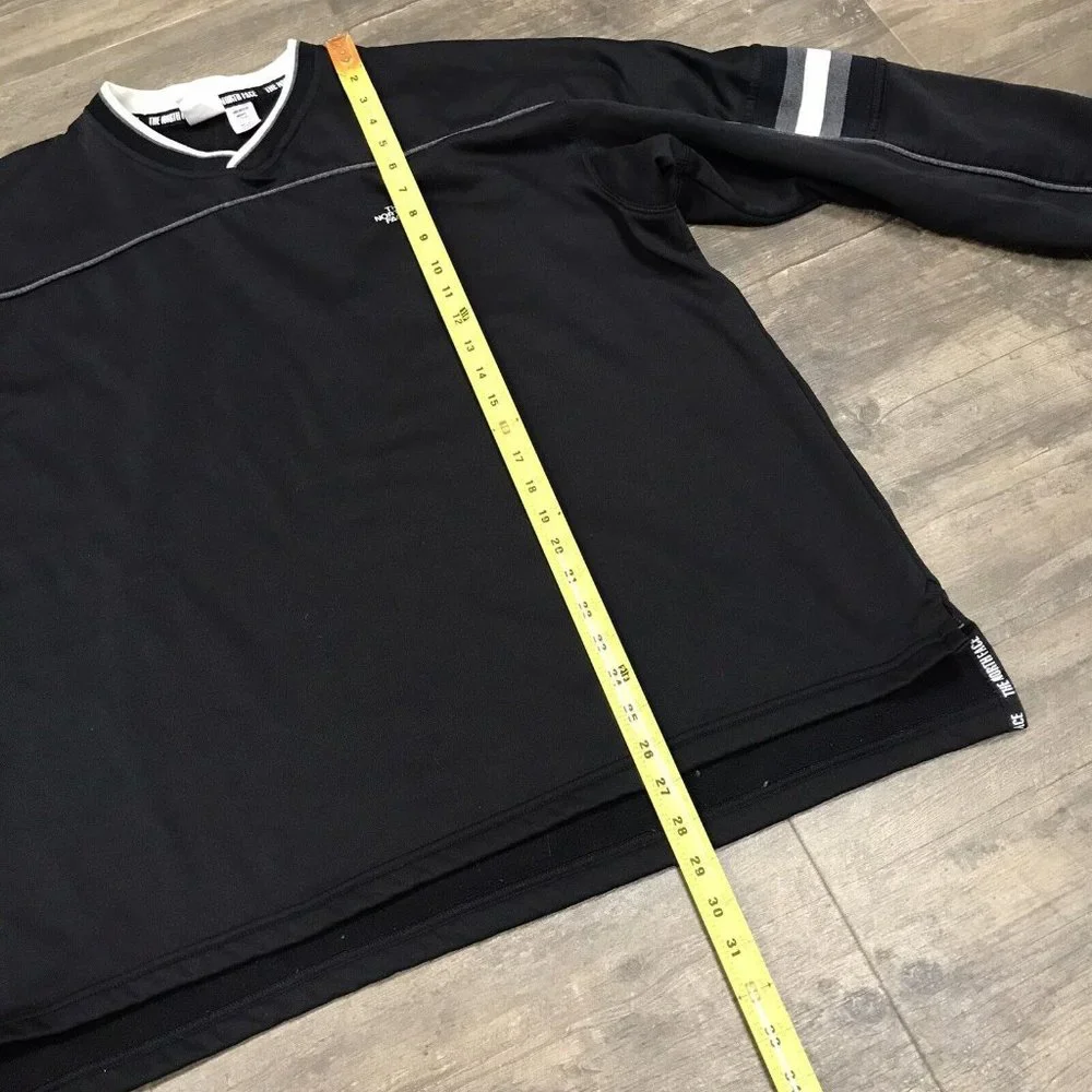 Vintage The North Face Pullover V-neck‎ Sweatshirt Black Ultra-Wick Men Size XL
